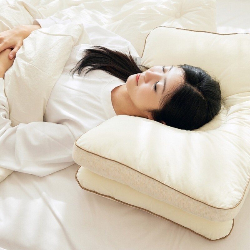 [기능성] 코코리찌 양모날개베개 장미화 릴렉스 경추베개 숙면 구스다운필 양모 베개